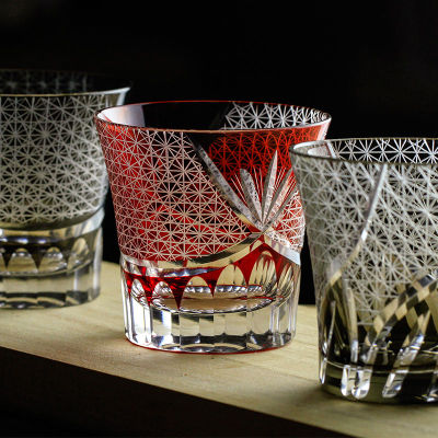 Chamvin Limited EDO Kiriko แก้วญี่ปุ่น Ayaka CUT ถ้วยดอกไม้ PURE handmade whisky Scotch แว่นตาของขวัญกล่อง