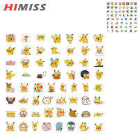 HIMISS สติ๊กเกอร์การ์ตูนโปเกมอน60ชิ้นสติ๊กเกอร์อะนิเมะน่ารักสำหรับแล็ปท็อปขวดน้ำสเก็ตบอร์ดกีตาร์