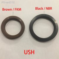 USH 12x20x5 12x20x5 14x22x5 14x22x5 16x24x5 16x24x5 Black NBR Rubber Hydraulic Cylinder Piston Rod U Lip Gasket O Ring Oil Seal