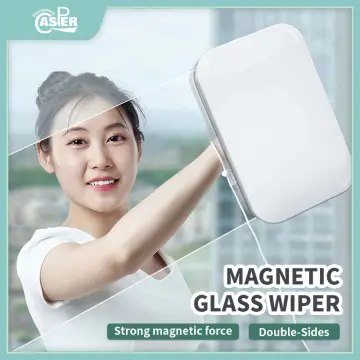 Magnetic Window Cleaner, Glass Wiper Window Cleaning Tool, Magnetic Glider  Washing Brush Tools Double Sided, with Long Anti-Falling Rope for High-Rise