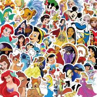 ▣∏ 10/50/100Pcs Mix Disney Character Stickers Mickey Mouse Winnie Princess Anime Stickers Suitcase Laptop Car Graffiti Skateboard