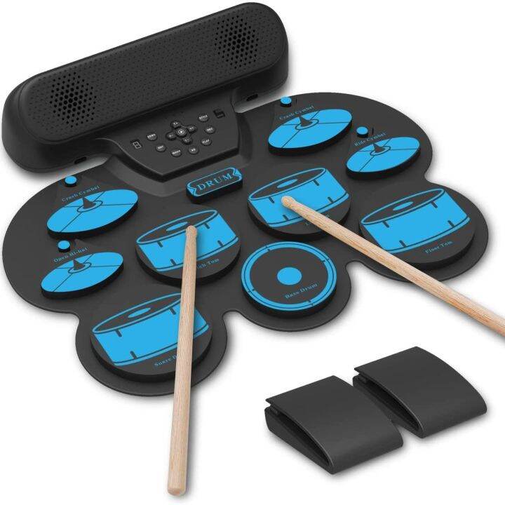 Electronic Drum Set Tabletop Kids Electric Drum Kit 9 Pad Digital Drums MIDI Beginner Practice