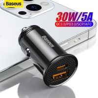 【Super Like】✑♈Baseus ที่ชาร์จแบตในรถ USB 30W ระบบชาร์จเร็ว4.0 3.0 FCP SCP PD สำหรับ Xiaomi iPhone 12 13 14 Pro