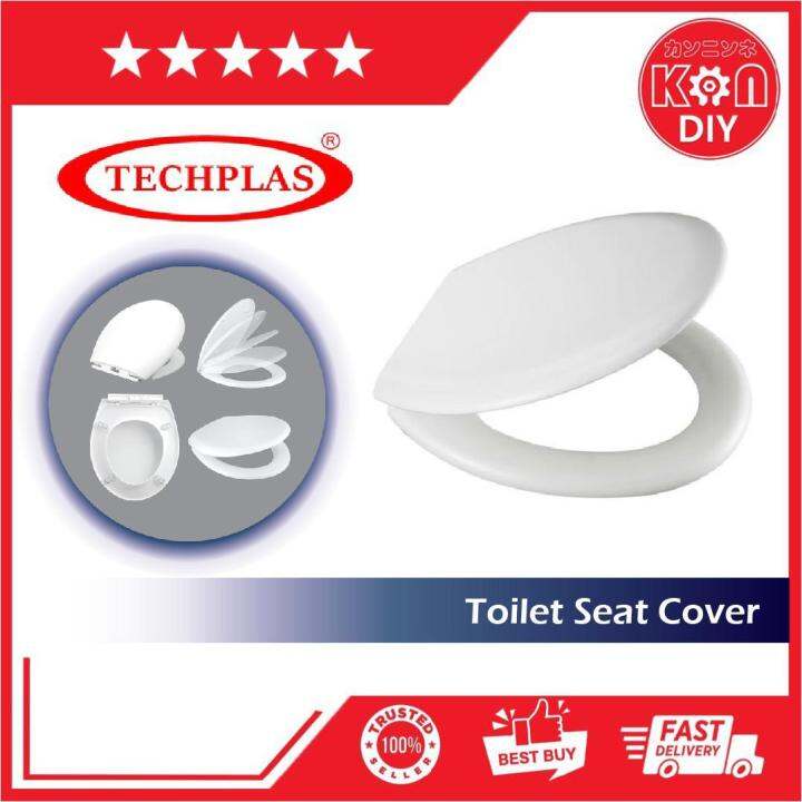 KNNDIY TECHPLAS LIGHT DUTY Toilet Seat Cover With Screw Plastik Toilet Bowl Seat Cover Jamban
