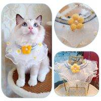 【CW】 Ins Dog Collar Neckerchief Cats Photograph Adiustable Floral Necklace Neck Scarf