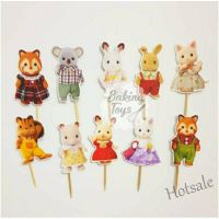 【Ready Stock】 ◙✕ E05 Sylvanian / Rabbit / Squirrel / Rabbit Topper Birthday Cupcake / Birthday Cake Decoration