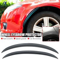 Newprodectscoming 44cm/17.5 Carbon Fiber Wheel Eyebrow Arch Fender Flares Cover Trim Mudguards Protective Lip Strips Mud Flaps Universal Car Part