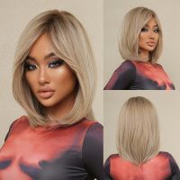 【jw】✧  Bob Wigs Blonde With Bangs Dark Hair Wig