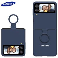 [On1ine 3C Digital} สำหรับ Samsung Galaxy Z Flip3 Flip 3พร้อมแหวนเคสซิลิโคนเหลวพับได้สัมผัสนุ่มกลับฝาครอบป้องกัน