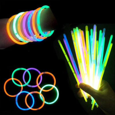 10 Pcs Glow Sticks สีสัน Light Stick Party เรืองแสง DIY สร้อยคอสร้อยข้อมือ Neon Event งานแต่งงานคอนเสิร์ตตกแต่งฮาโลวีน