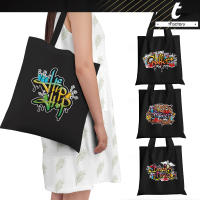 กระเป๋าผ้า tFactory Tote bag แนวสตรีท สีดำ รูปคน 13*14" กระเป๋า กระเป๋าสกรีน พิมพ์ลายเต็มใบ ลายโดดเด่น กระเป๋าผ้าแคนวาส