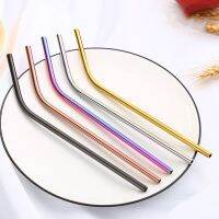 NEW Fashion Metal Drinking Straws Reusable Stainless Steel Sturdy Bent Straight Drinks Straw Environmental Protection Supplies Specialty Glassware