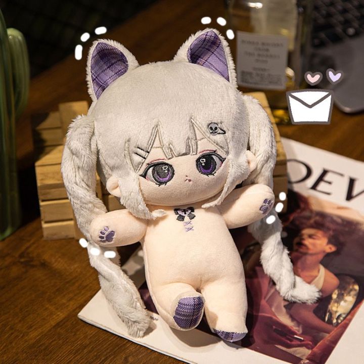 20cm-kawaii-anime-girls-lucky-twins-animal-beast-ears-cosplay-plush-stuffed-dolls-body-with-skeleton-soft-plushie-toys-doll-gift