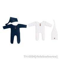 ✟✺ rfefefewfeerew 2Pcs Romper Do Bebê Conjunto Chapéu Recém-nascido Fotografia Props Traje Bodysuit Chapéus