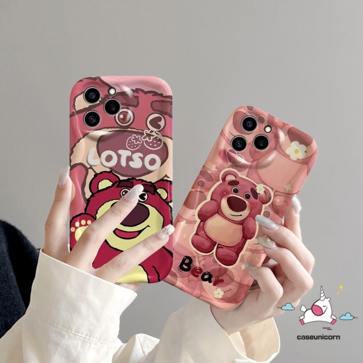 เคสการ์ตูนน่ารักลายสตรอเบอร์รี่หมี-lotso-สำหรับ-realme-9i-6i-5-5i-5s-7i-c15-c55-c53-c25s-c12-c35-c31-c2-c33-c20a-c17-c25-c25y-ขอบโค้งมน