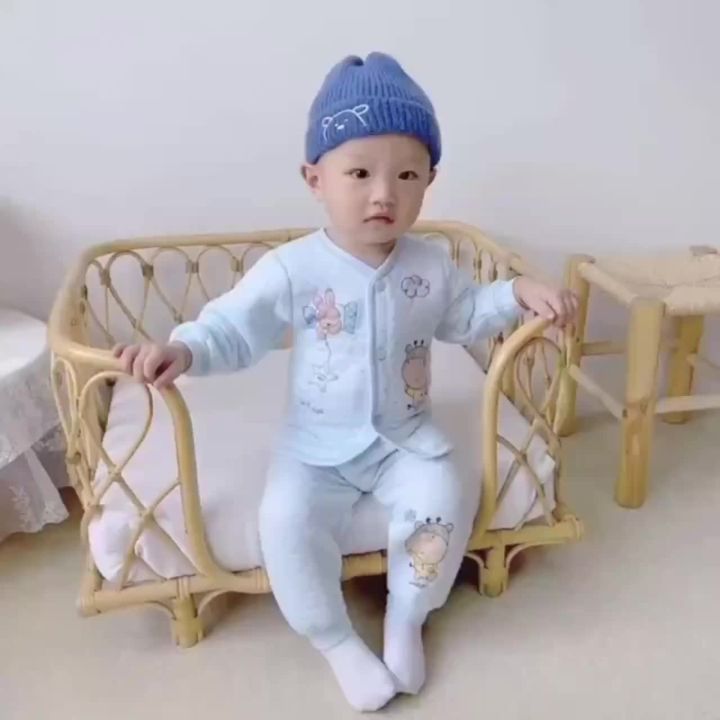 Baby Thermal Underwear Suit Baby Long Johns Top & Bottom Newborn Quilted  Home Boys 'And Girls' Pajamas Clothes Autumn and Winter Clothes