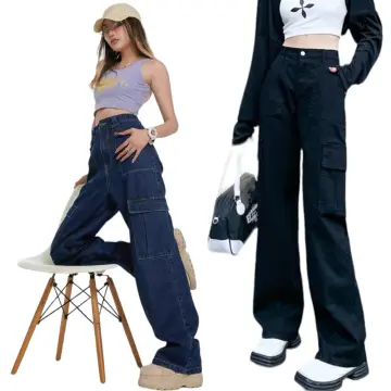 6 Pocket Cargo Pants Straight Cut Pants Casual Baggy Pants Women Men Korea  Wide Leg Pants