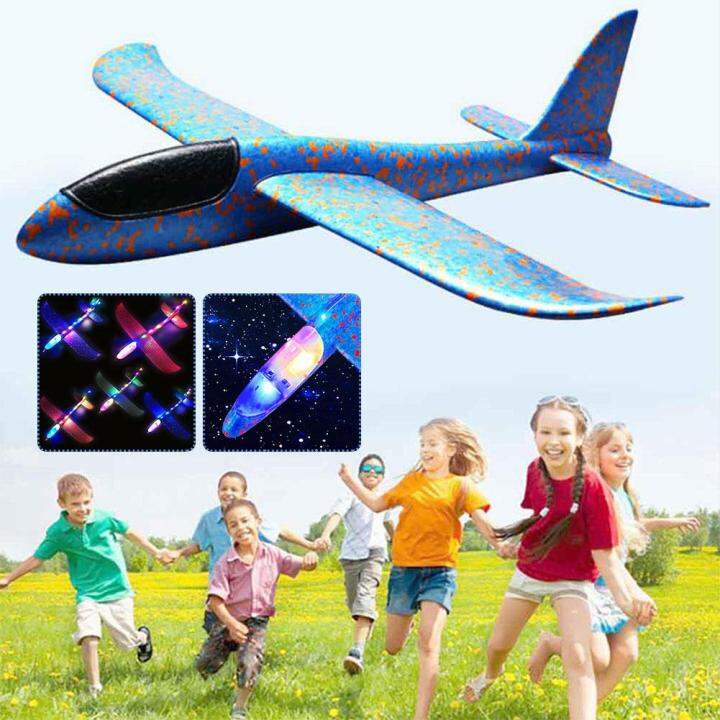 48cm LED DIY Kids Toys Hand Throw Flying Glider Plane Flying Model Kids