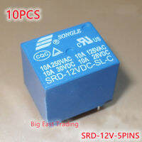 10ชิ้นรีเลย์ SRD-12VDC-SL-C 12โวลต์10A 5PINS รับประกันคุณภาพ