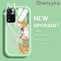 เคส Chenyyka สำหรับ Xiaomi เคส Poco X4 NFC เคสนิ่มรูปสัตว์มียี่ห้อติดโบว์สีกระแสแฟชั่นน่ารักเคสใสกรอบสีเคสกันกระแทกกล้อง