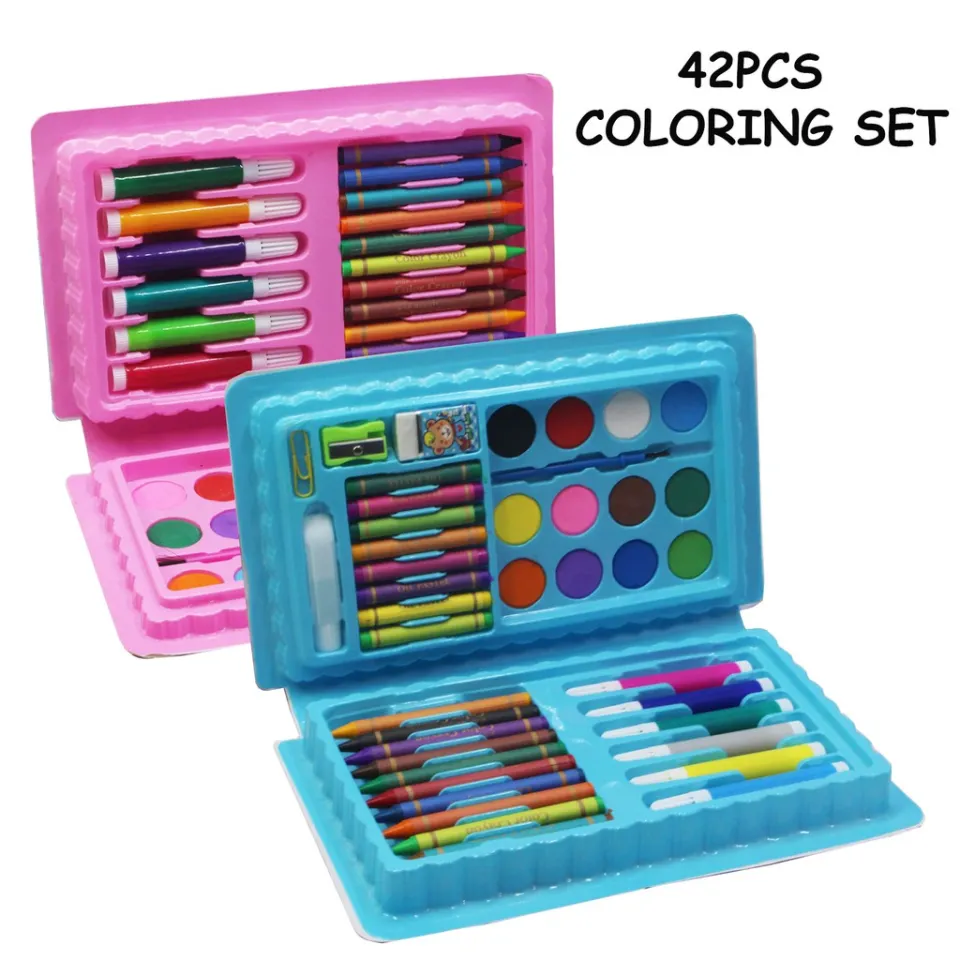 Toy Imagine™ 42 Pcs Color Set/Kit for Drawing & Painting Portable Art Box