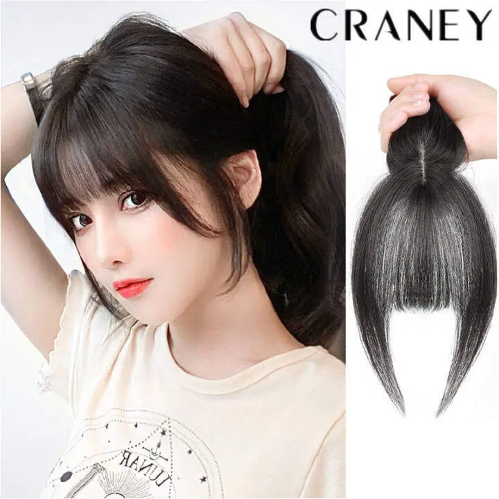 Craney 3D Split Bangs Women Wig Hair Bangs Natural Realistic Synthetic Full  Cover With Toupee Hair Extensions Hairpiece Fake Bangs | Lazada