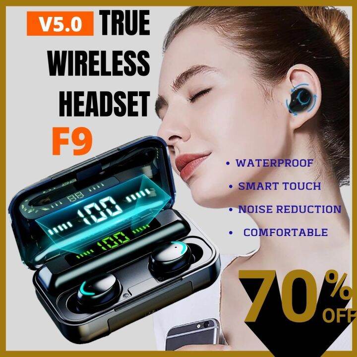 High Quality F9 True Wireless Headset Led Display Waterproof Comfortable Wearing Wireless 6346