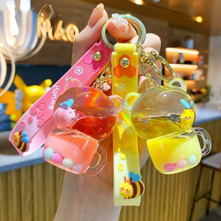 creative-new-liquid-oil-little-bee-quicksand-keychain-cute-floating-colorful-balloons-keyring-girl-bag-pendant-gifts-key-chain