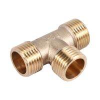 Brass T Shape Water Fuel Pipe Equal Male Tee Adapter Connector 1/2" Thread