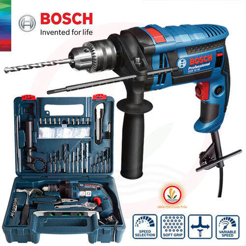 bosch-gsb-16-re-สว่านกระแทก-4-หุน-750-วัตต์-set-100-pcs-ซ้าย-ขวา-ชุด-set-อุปกรณ์-100-ชิ้น-gsb16re