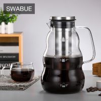Coffee Cold Brew Iced Espresso Maker Tea Pot With Scale High Borosilicate Glass Heated Stainless Steel Filter Kettle Barista Cup