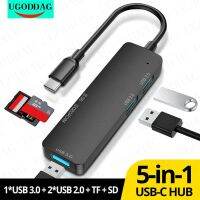 5 In 1ยูเอสบีฮับยูเอสบี C 3.0เครื่องอ่านการ์ดตัวแปลง USBC ตัวแยกชนิด C TF SD 3Port ตัวขยาย USB โน้ตบุคคอมพิวเตอร์ PC อุปกรณ์เสริม