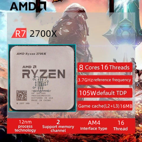 AMD Ryzen 7 2700X Processor 3.7 GHz Eight-Core Sixteen-Thread 16M