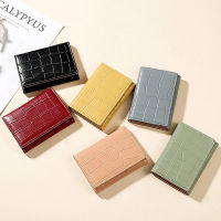 Brand Designer Stone Pattern Trifold Small Wallet Women Card Holder Soft Pu Leather Ladies Purse Short Wallets Female