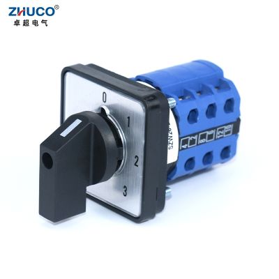 【YF】❀❐■  ZHUCO SZW26/LW26-20 Ui 660V 0-1-2-3 3 Phase Changeover 4 Position Selector 64X64 48X48 mm Panel Mount Cam