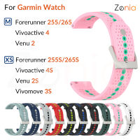 Zenia 18มม. 22มม. สายนาฬิกาซิลิโคนสองสีที่เหมาะกับผิวสำหรับผู้เบิกทาง Garmin Forerunner 265 265S 255 255S Music Venu 2 2S Vivoactive 4 4S Vivomove 3S Rey Captain Marvel First Avenger Forerunner265 Forerunner265S Venu2 อุปกรณ์เสริมนาฬิกาสปอร์ตอัจฉริยะ