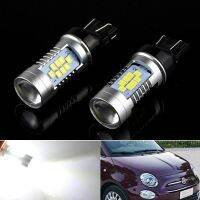 2ชิ้นสีขาว6000K W21/5W นำ7443 W21 T20 5W หลอดไฟ Led สำหรับ2009 2016 Fiat 500 Led วัน Drl Lampu Jalan กลางวัน