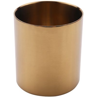 Gold Flower Vase Pen Holder Desktop Storage Container for House Office - Cylinder