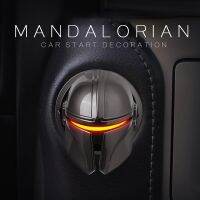 Hiasan Mobil Mandalorian แหวนอุปกรณ์เริ่มเดียวสวิตช์สตาร์ทเครื่องกระดุมตกแต่งปกบุคลิกภาพภายในสุดเท่