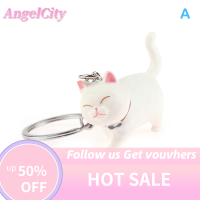 ?AngelCity พวงกุญแจแมวการ์ตูนน่ารักพวงกุญแจรักษาสัตว์สร้างสรรค์จี้แมวสำหรับรถยนต์พวงกุญแจกระเป๋าเครื่องประดับของขวัญ DIY