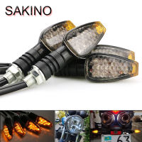 SAKINO สกู๊ตเตอร์สากล2ชิ้น/เซ็ตสัญญาณไฟเลี้ยว LED ไฟระบุสัญญาณเลี้ยวสั้นยาวไฟกระพริบอุปกรณ์เสริมสีเหลืองอำพัน