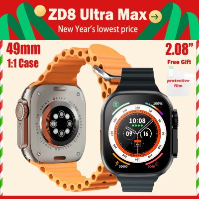 ZZOOI NEW 2022 ZD8 Ultra MAX Smart Watch Series 8 Titanium Alloy 1:1 49mm Case Bluetooth Call NFC ECG IP68 Waterproof Smartwatch Men