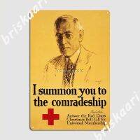 I Summon คุณ Comradeship คำตอบ Red Cross สมาชิกโปสเตอร์แผ่นโลหะการออกแบบเครื่องตกแต่งฝาผนังโปสเตอร์ดีบุก  （Stock size: 20cm * 30cm）