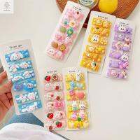 KISSCAT กิ๊ฟติดผม ที่คาดผมแฟชั่น 6 Pcs Pom Pom Purin คลิปผมงานฝีมือ สีชมพูอมชมพู Cinnamoroll แพคเกจวัสดุกิ๊บติดผม คลิปด้านข้าง การ์ตูนลายการ์ตูน ของเล่นทำมือสำหรับเด็ก เด็กๆเด็กๆ