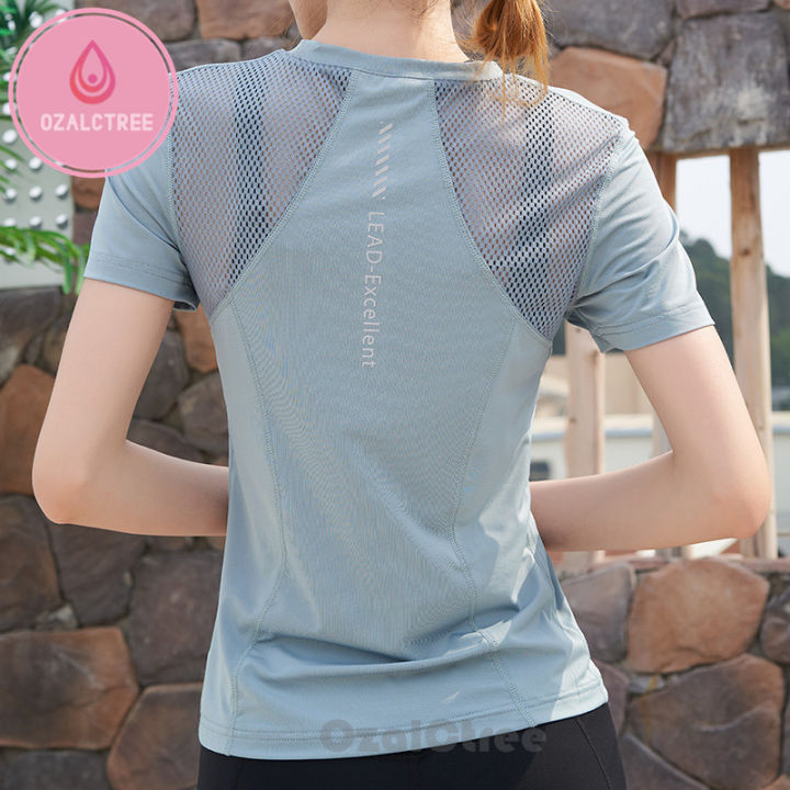Yoga Crop Top Sport Femme Gym T Shirt Sports Running Tshirt Workout Tank  Seamless Fitness Exercise Tops Women Shirts Sportswear