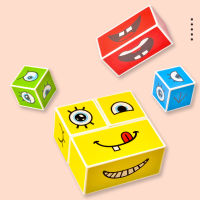 montessori educational Puzzle Face Changing Cube Building Blocks Toys Early Learning educativos Match Toy for Children Gift