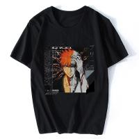 Anime Bleach Kurosaki Ichigo American Tshirt Retro Personality Funny Print Tshirt Men Tees Stleri