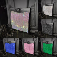 Rhinestone Car Storage Bag Organizer Multi-Pockets Car Container Backseat Holder Stowing Luxury Tidying Garbage Bag