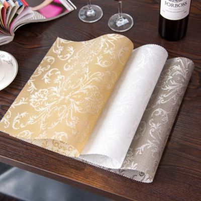 4pcs/set Placemat Fashion pvc Square Dining Table Placemats Coasters Waterproof Table Cloth Pad Slip-Resistant Pad