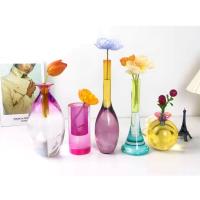 [COD] ins acrylic light luxury crystal vase decoration living room flower arrangement artificial modern minimalist European